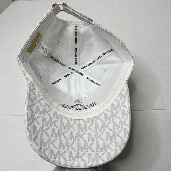 MICHAEL KORS Monogram MK Logo Baseball Cap Hat 538801C White NWOT - Picture 5 of 9